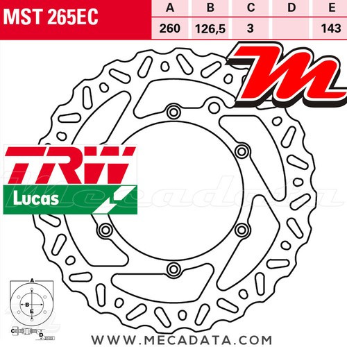 Disque frein avant trw - de,