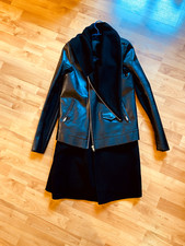MANIFIQUE MANTEAU DESIGN RICK OWENS CUIR+CACHEMIRE, COMME NEUF, T42 FR
