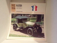 FICHE carte CARD carte voiture