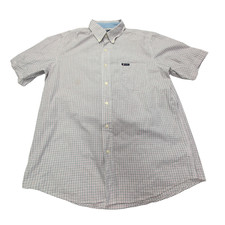 Chemise CHAPS à carreaux rouge et noir manches courtes taille L #157e