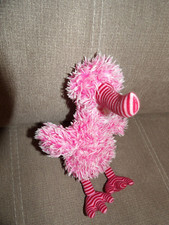 Doudou peluche oiseau Belissima rose blanc bec et pattes rayés 24 cm Jellycat