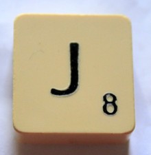 Lettre J  pour Jeu de Scrabble
