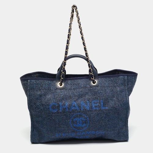 Grand sac cabas chanel bleu - cabas,