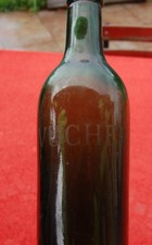 Ancienne bouteille en verre sérigraphié VUCHER - 29,5 cm 