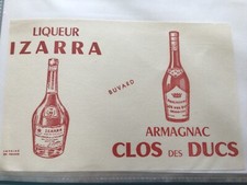 PUBLICITÉ LIQUEUR IZARRA ARMAGNAC CLOS DES DUCS BUVARD