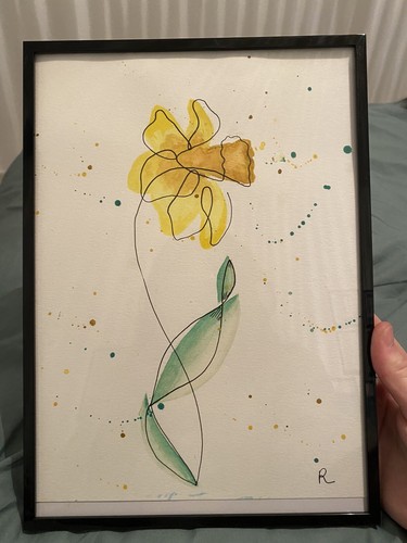 Tableau fleurs aquarelle fait - tableau,