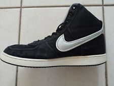 Nike tissu noir chenille Swoosh argentée high retro vintage 