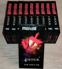 LOT 10 Cassette Video VHS Vierge MAXELL  240 NEUF SOUS BLISTER K7 MAGNÉTOSCOPE 