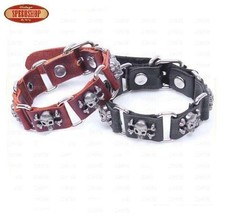 Bracelet pirate marron skull