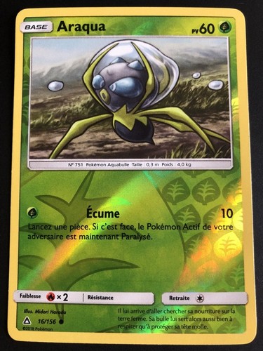 Carte pokemon araqua 156 - araqua, 16/156