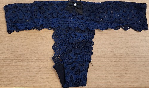 Lingerie bleue dentelle saphia - lingerie,