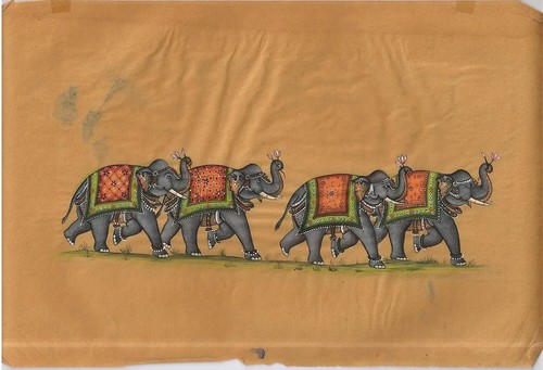 Main éléphants tenture - Éléphants,