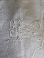 Ancien Drap en Lin  Ajouré &