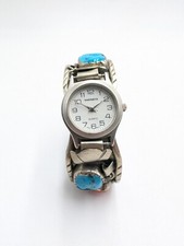 Montre Bracelet Argent Navajo Turquoise Corail