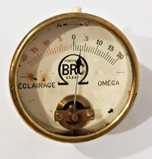 ancien outil de mesure  BRC Eclairage /Omega voltmètre Ampèremètre Laiton