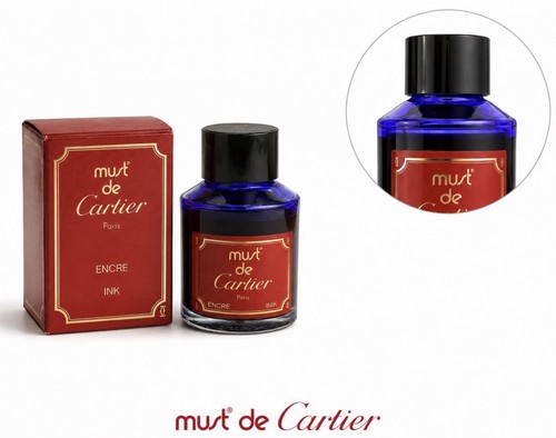 Cartier encre stylo plume bleu - cartier,