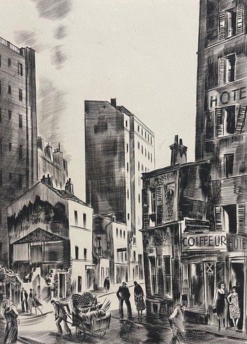 Paris rue animée par albert - par,