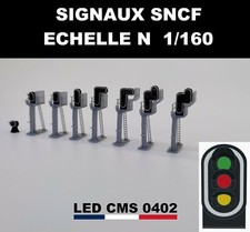 BEST +++ SEMAPHORE 3 SIGNAUX PLM SNCF FEUX DE SIGNALISATION N 1/160 LED TRAIN