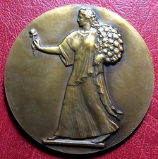 25e anniversaire de la banque Lambert-Biltz rare médaille art déco par DELANNOY