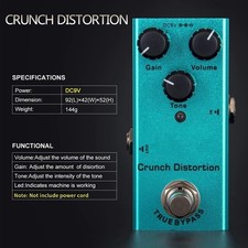 Pédale classique Overdrive et distorsion avec options de chœur de retard et tr