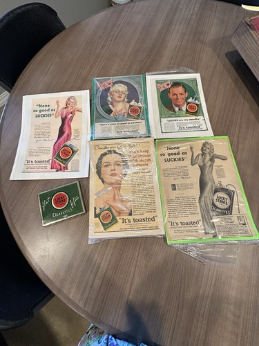 Vtg lucky strike cigarette ads - vtg,