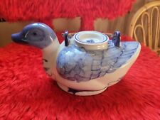 ANCIENNE THÉIÈRE EN PORCELAINE CÉRAMIQUE THÉ FORME CANARD MADE IN CHINA 