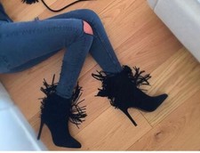 ZARA Fringed Suede Leather