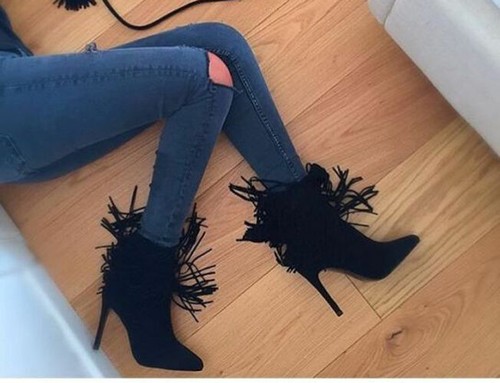 Zara fringed suede leather - zara,