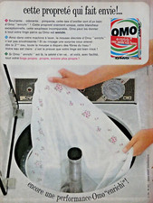 PUBLICITÉ DE PRESSE 1965 La lessive OMO Pour machine à laver mousse discrète