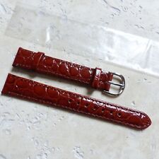 BRACELET de MONTRE en CUIR VERITABLE MARRON GRAIN CROCO 15mm NEUF