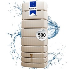 4rain Cuve Murale SLIM 500L Sable Récupérateur Eau de Pluie Jardin Compact