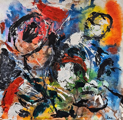Peinture huile abstraite - à,