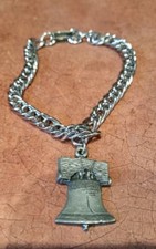 Pewter liberty bell bracelet - pewter,