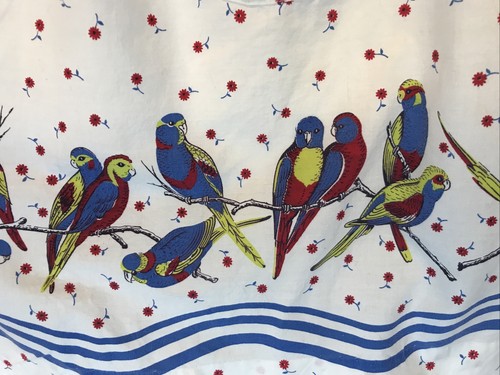 Vtg half apron budgie parakeet - half,