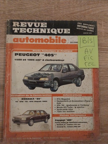 Revue technique peugeot 405 - technique,