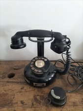 Ancien Téléphone A Cadran En Bakélite Vintage " Établissement Burgunder " 