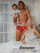 PUBLICITÉ DE PRESSE 1972 SLIP ROUGE AMOUR EMINENCE AVEC SIX COLORIS