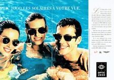 Publicité Advertising 068  1995   lunettes solaires Optic 2000  ( 2 pages)