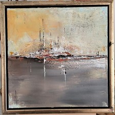 Peinture Tableau Abstrait Contemporain avec encadrement  Original signé 