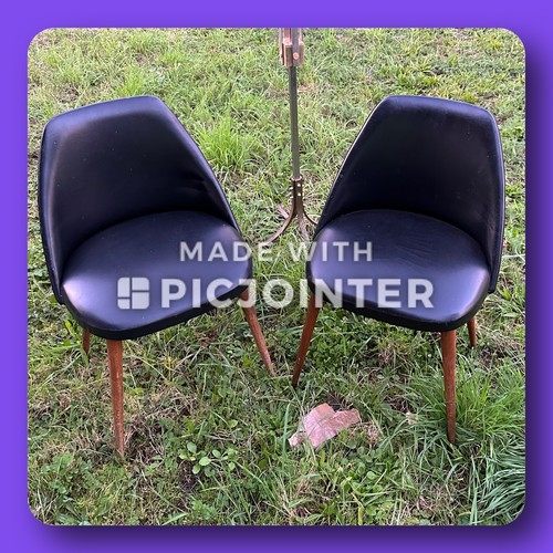 Paire chaises vintage skai - chaises,
