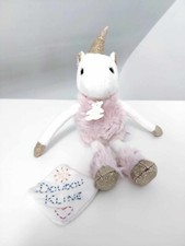 Peluche/Doudou Licorne Blanc Tutu Tulle Rose Doré Fourrure 18cm Histoire D'ours