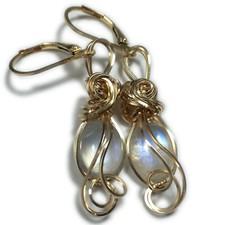 Pierre de Lune Boucles 14K or