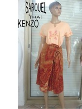 PANTALON SAROUEL THAI DE MARQUE KENZO" CAMEL/ BEIGE  T UNIQUE