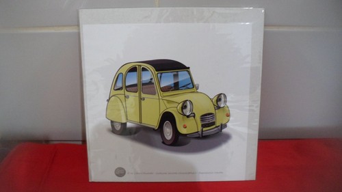 Dessin 2cv creme 20x20 - ,