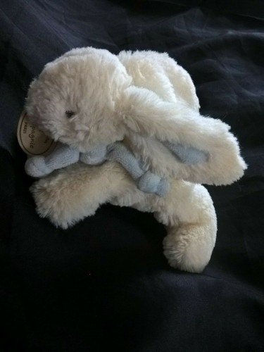 Doudou lapin blanc - lapin, bleu