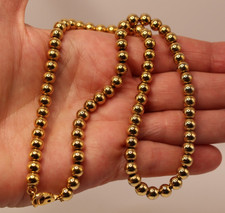 Ancien Collier Marseillais Boules diam. 6mm en Métal Doré Long. 44cm