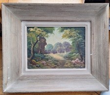  Ancien tableau à l'Huile sur panneau de bois signé Louis Andrey