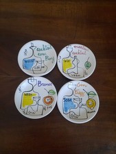 Lili Voltz 4 Coupelles "Cocktail" Signées