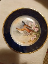 Assiette porcelaine limoges. Charles Ahrenfeldt.motif Faisans Et Fleurs.