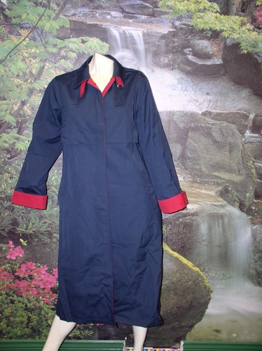 Blue trench jacket fitted - blue,